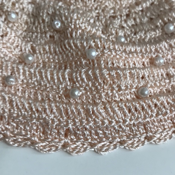 NWT Peach beaded crochet purse .Great for phone, keychain, money, AirPods - Picture 2 of 4